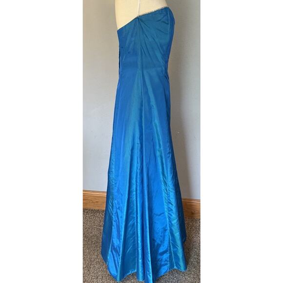 VTG Jessica Mcclintock Dress Sz 7 Formal Gunne Sax Blue Glitter Boning READ - Picture 4 of 16